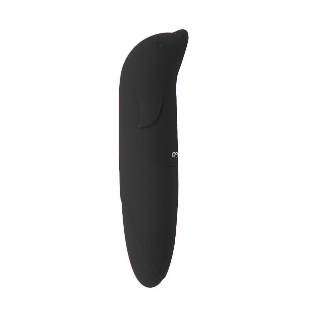 Vibrador Ponto G Com Formato Golfinho Aveludado - Preto