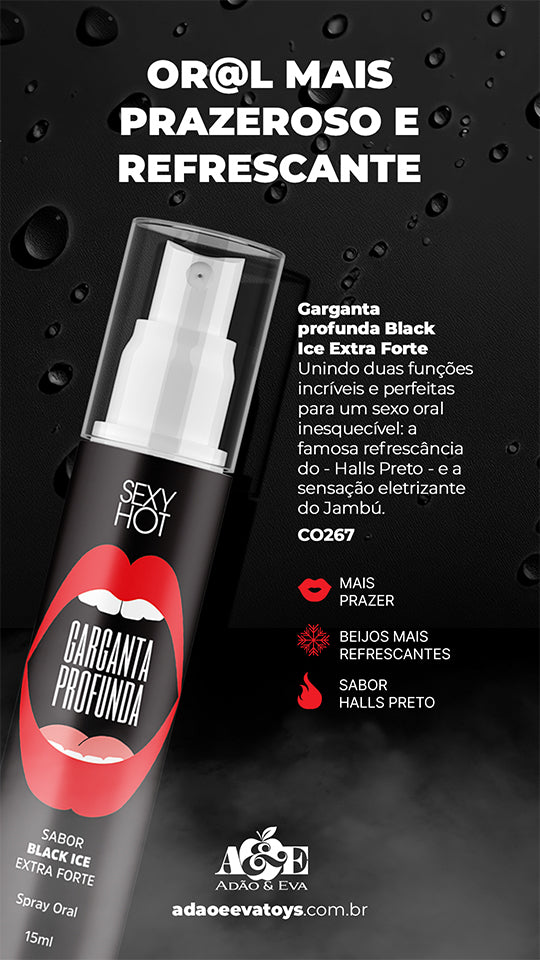 Garganta Profunda Black Ice Extra Forte - Spray para Sexo Oral