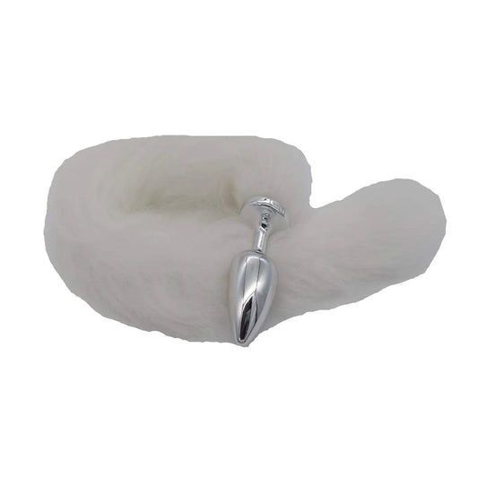 PLUG ANAL LESS M CROMADO COM RABO