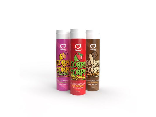 Óleo de Massagem Hot Beijável Corpo a Corpo 100ml - Sabor Chiclete - Sexy Fantasy