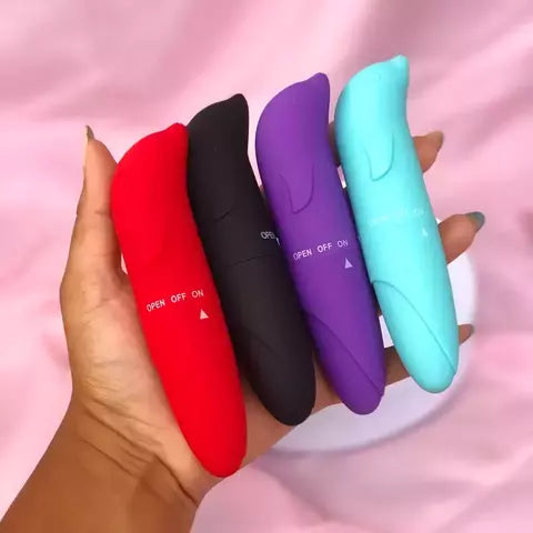 Vibrador Ponto G Com Formato Golfinho Aveludado - Preto