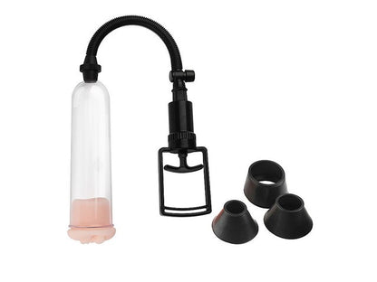 Bomba peniana manual - com 3 anéis + vagina de silicone - Importado