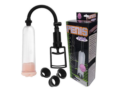 Bomba peniana manual - com 3 anéis + vagina de silicone - Importado