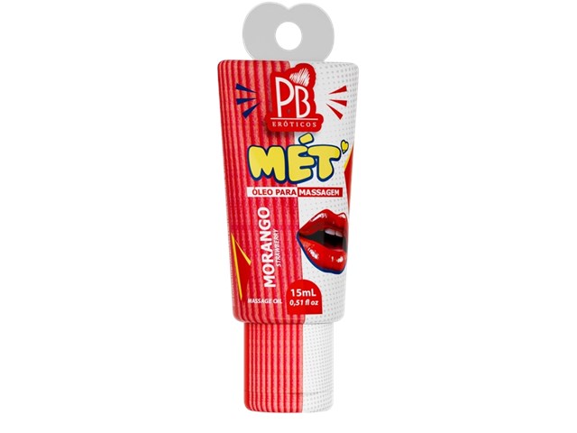 Óleo para massagem beijável Mét 15ml - Sabor Morango - Pau Brasil by La Pimienta