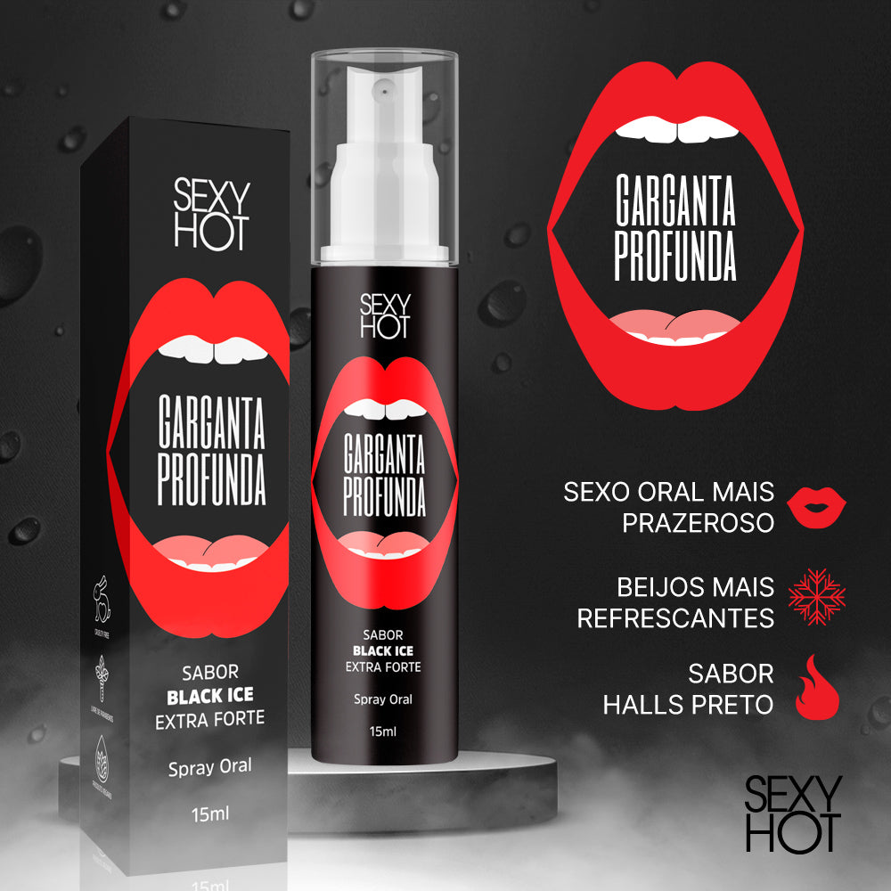 Garganta Profunda Black Ice Extra Forte - Spray para Sexo Oral