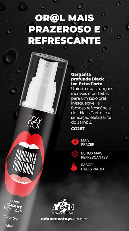 Garganta Profunda Black Ice Extra Forte - Spray para Sexo Oral