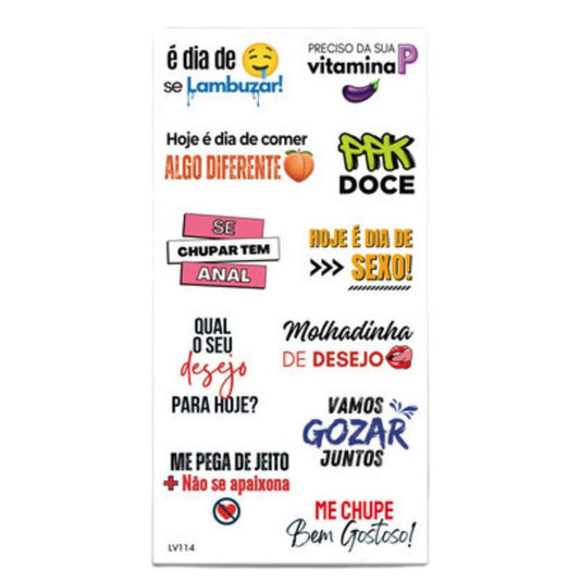Cartela de Tatuagem Adesiva Brilha No Escuro Ppk Doce