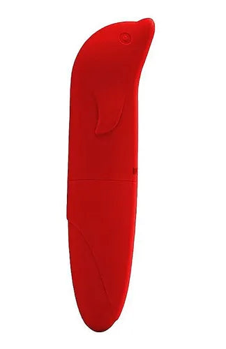 Vibrador Ponto G Com Formato Golfinho Aveludado - Vermelho