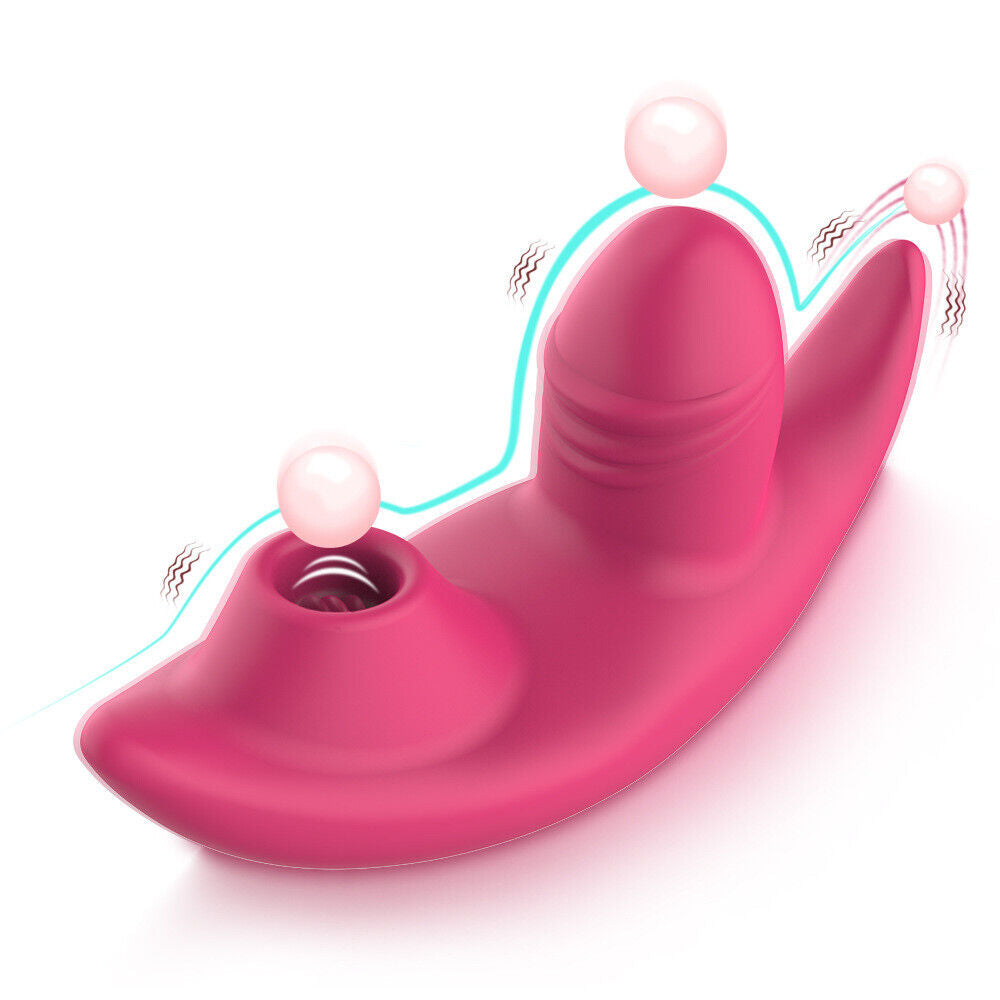 Vibrador de Calcinha com APP e 9 Modos de Vibração e Tripla Estimulação Pink