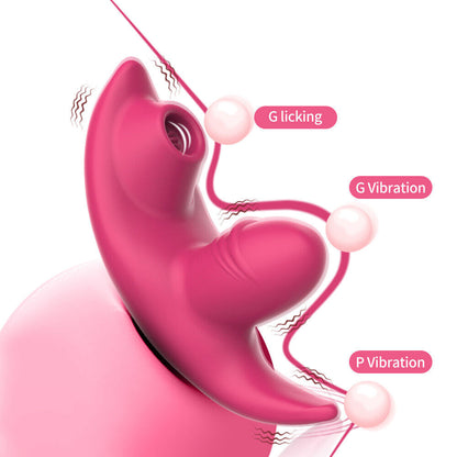 Vibrador de Calcinha com APP e 9 Modos de Vibração e Tripla Estimulação Pink