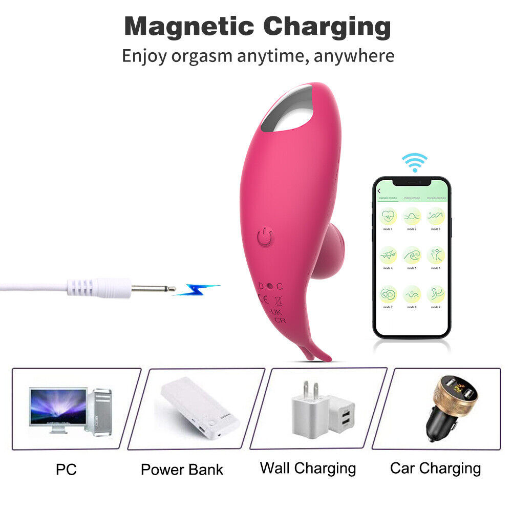 Vibrador de Calcinha com APP e 9 Modos de Vibração e Tripla Estimulação Pink
