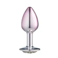 Plug Anal Prata Com Rosa Tamanho P Cravejado Sexy Fantasy