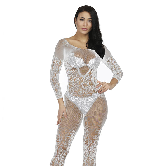 EVA INTIMATE - MACACÃO BRANCO COM DETALHES - SE022