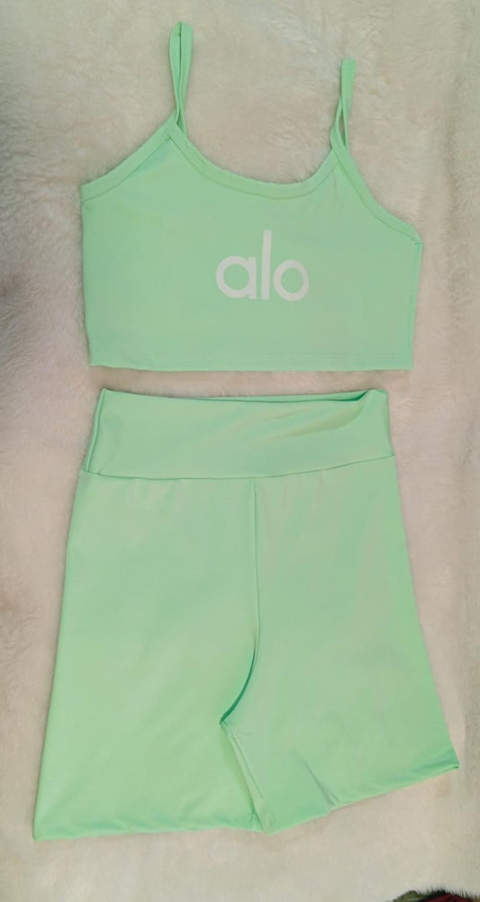 Conjunto Fitness Verde Água - Fundo claro