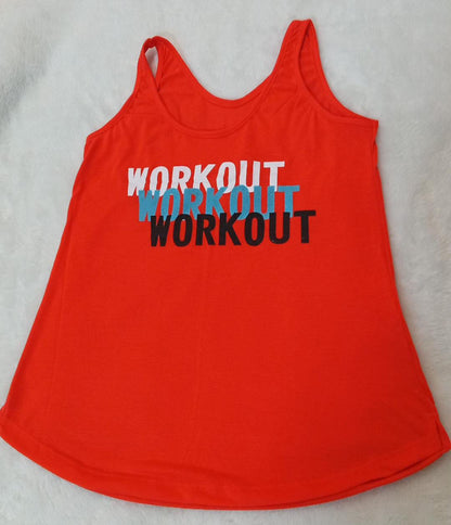 Regata Fitness Flamê - Estampa WORKOUT Laranja