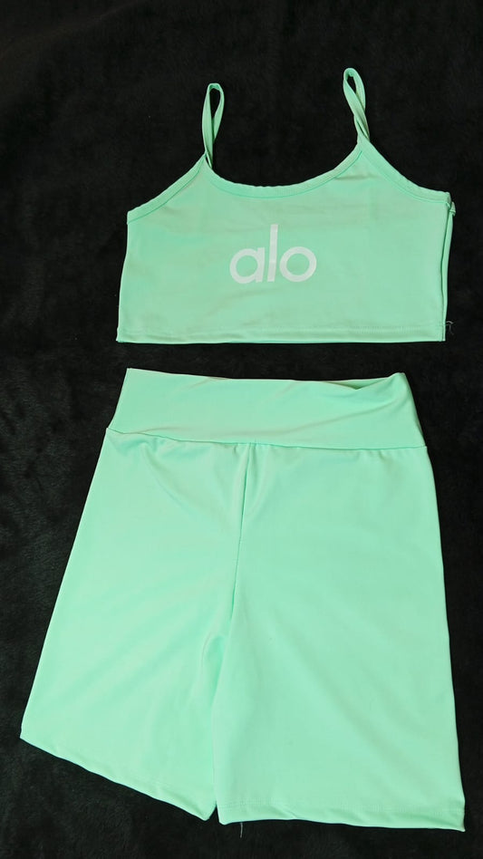 Conjunto Fitness Verde Água - Fundo preto