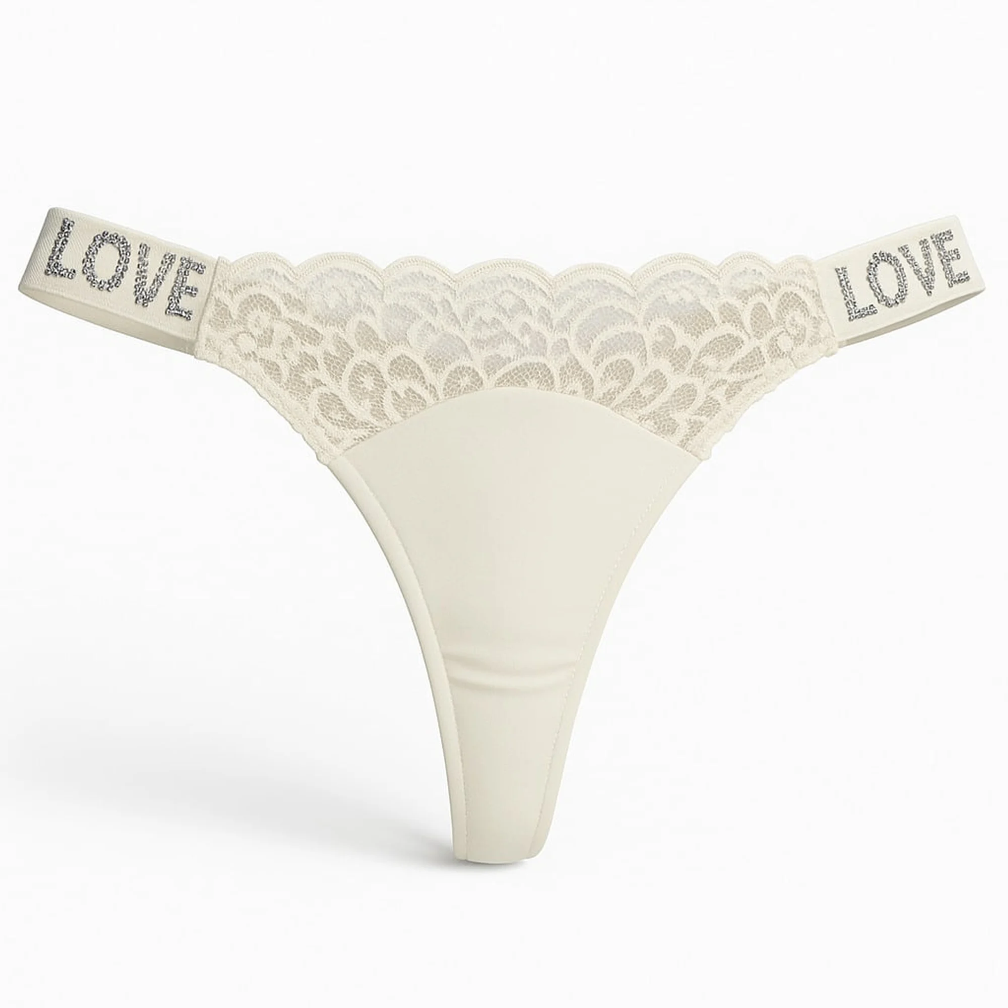 Calcinha Fio Dental Love Corte a Laser com Detalhe Renda Frontal