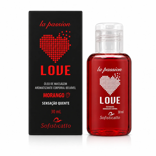 Óleo de Massagem Beijável Love Hot 30ml Sofisticatto Morango