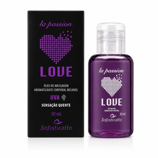 Óleo de Massagem Beijável Love Hot 30ml Sofisticatto Uva