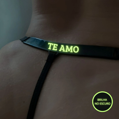 Calcinha Fio Dental String Brilha no Escuro Te Amo - Mil Toques